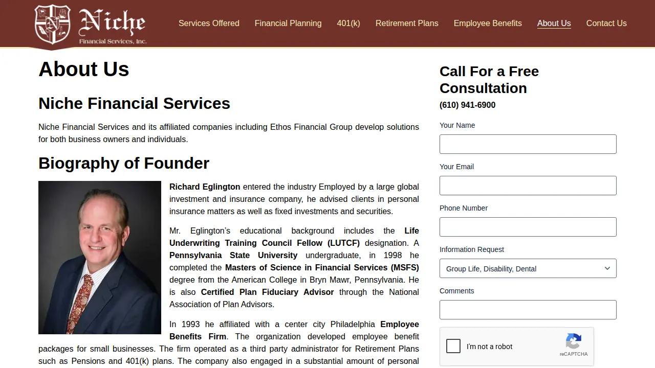 Niche Financial Services Inc. page