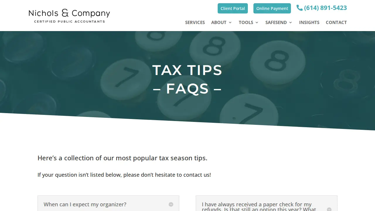 Nichols & Company, CPAs page