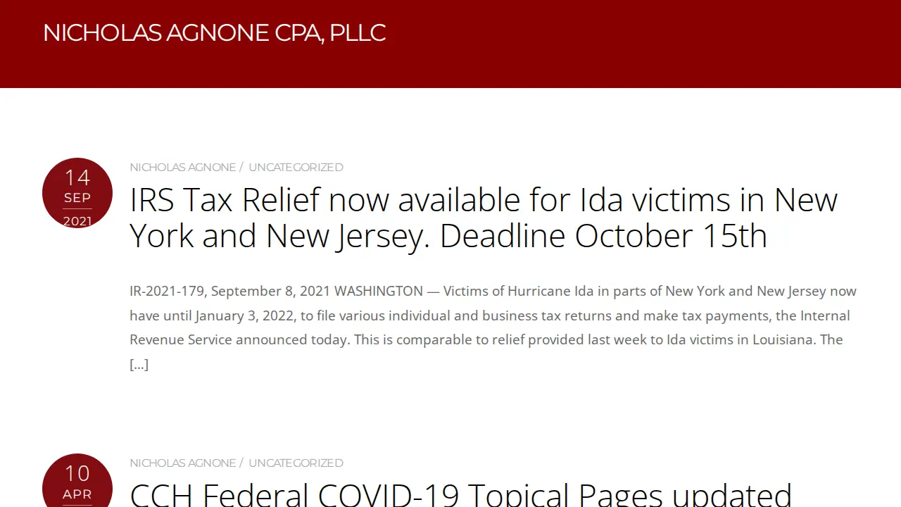 NICHOLAS AGNONE CPA page