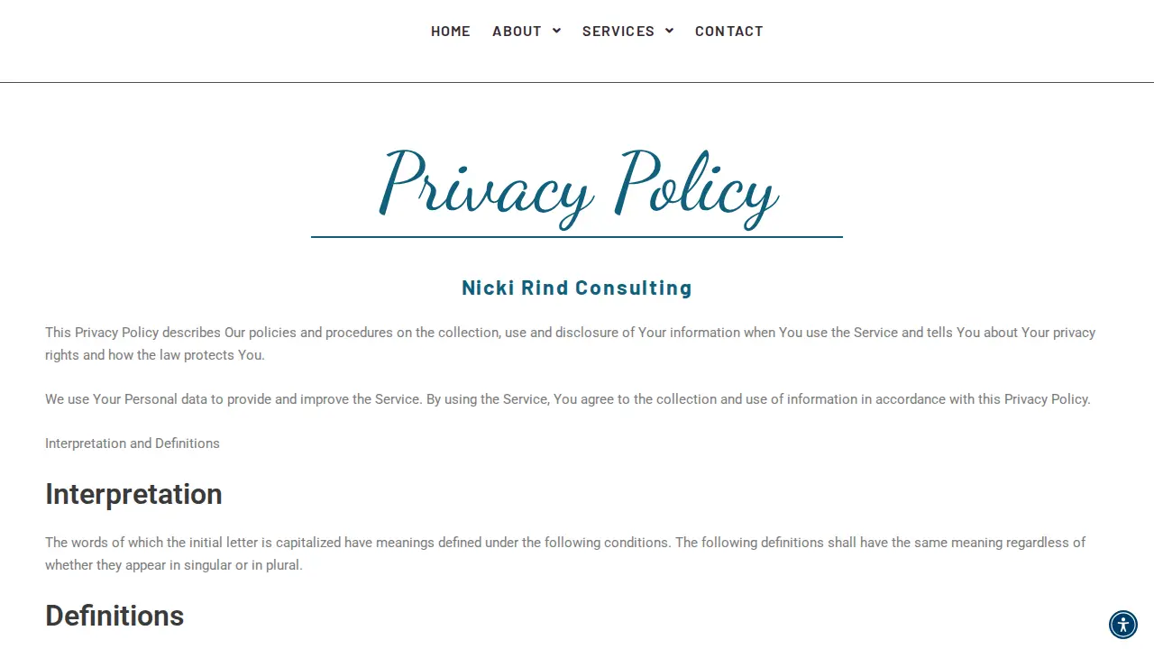 Nicki Rind Consulting page
