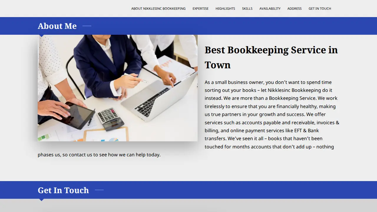 Nikklesinc Bookkeeping page