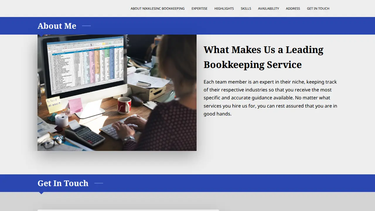 Nikklesinc Bookkeeping page