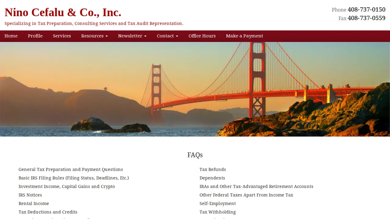 Nino J Cefalu & Co Inc page
