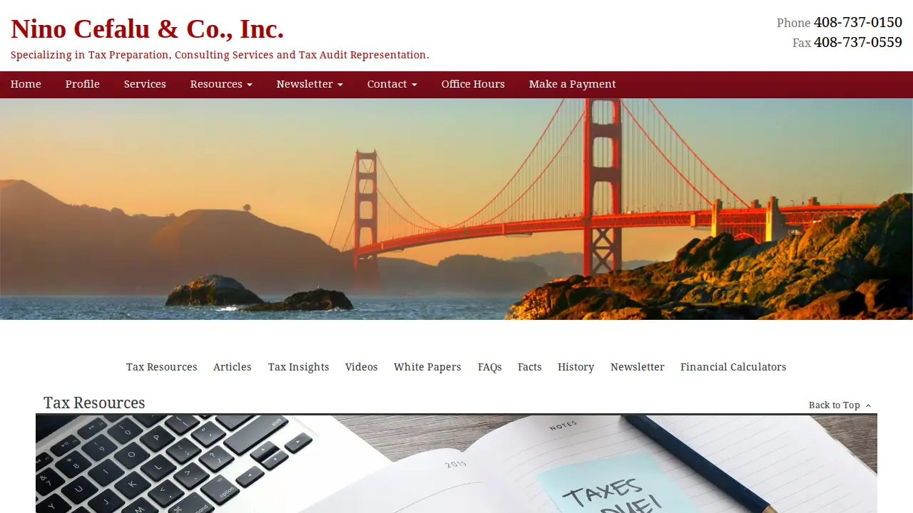 Nino J Cefalu & Co Inc page