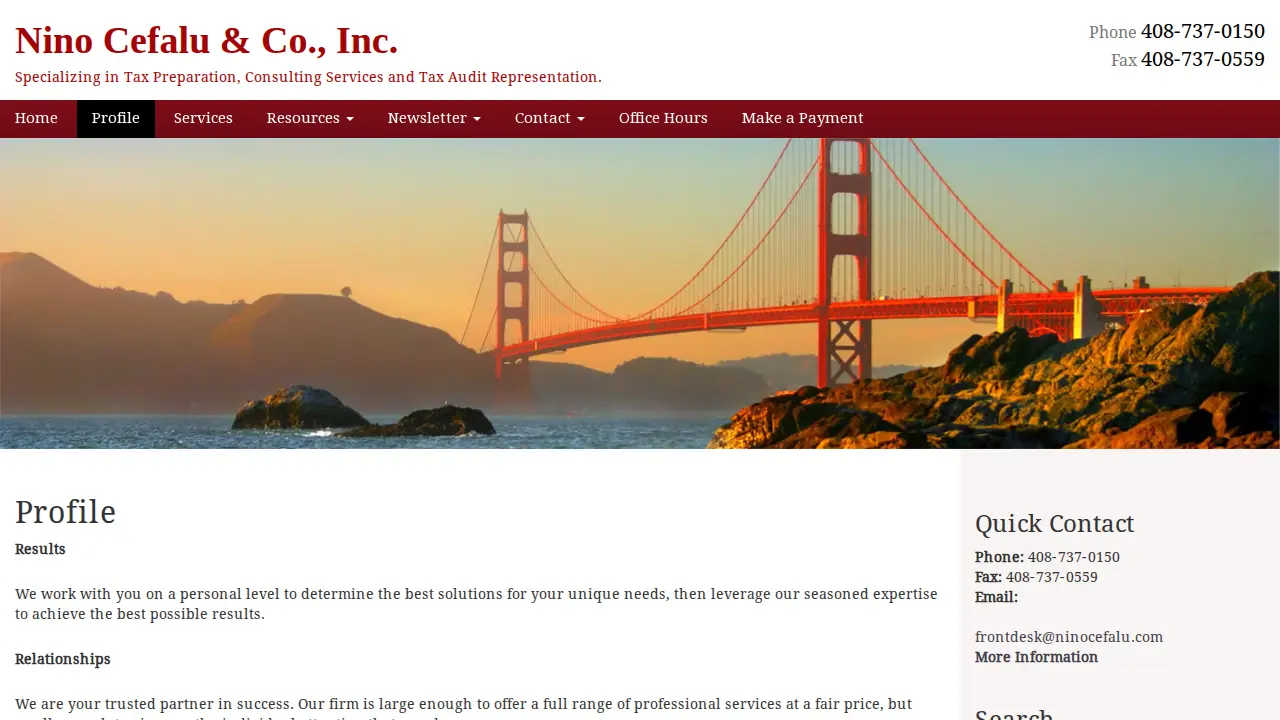 Nino J Cefalu & Co Inc page