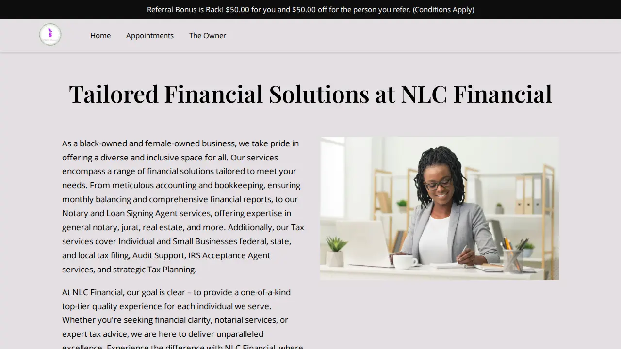 NLC Financial page