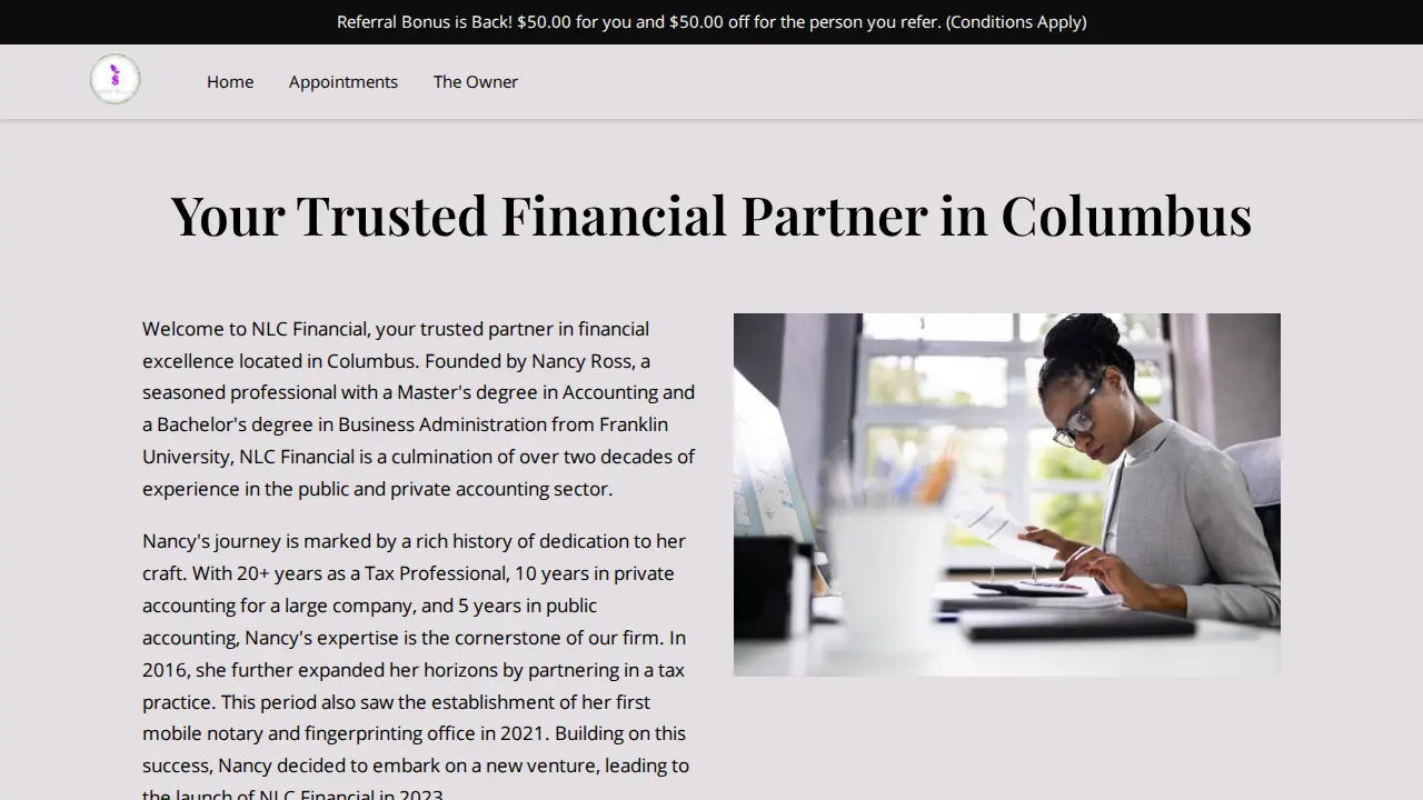 NLC Financial page