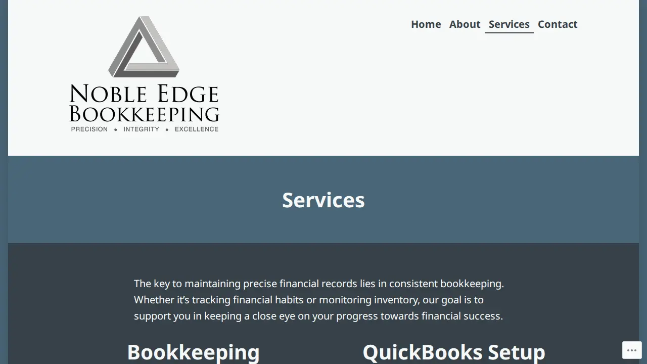 Noble Edge Bookkeeping page