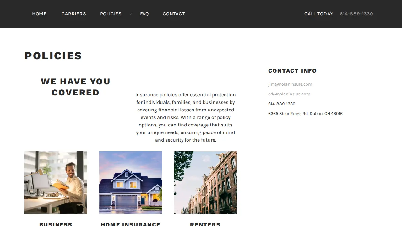 Nationwide Insurance: Nolan Insurance Agency Inc. page