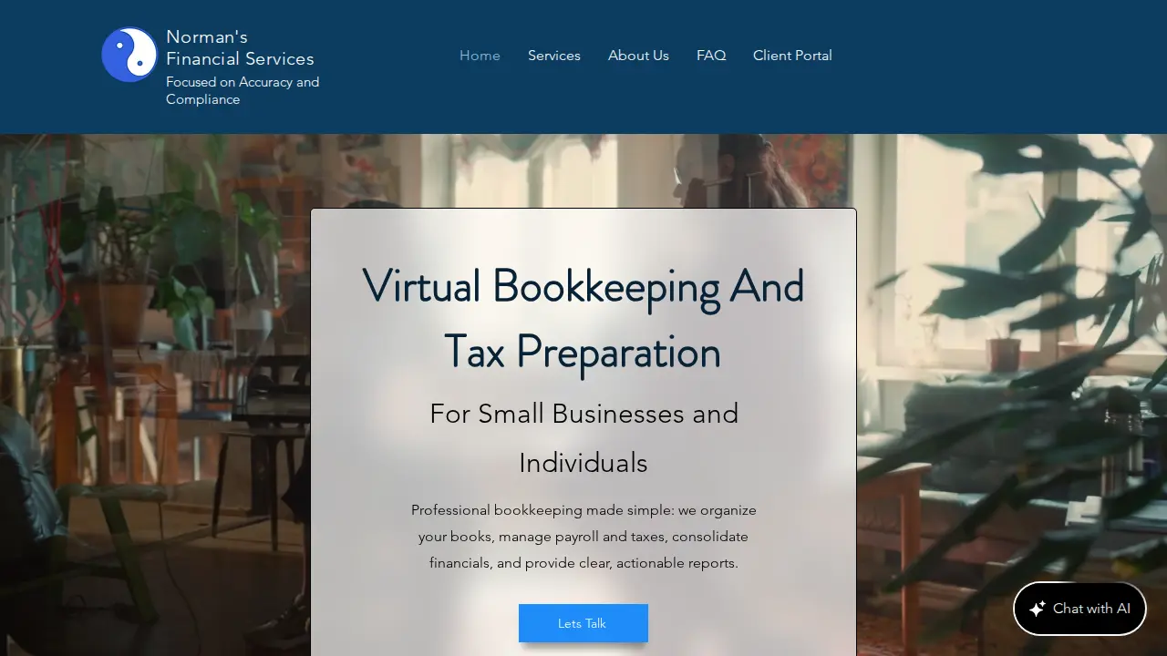 Norman's Financial Services website