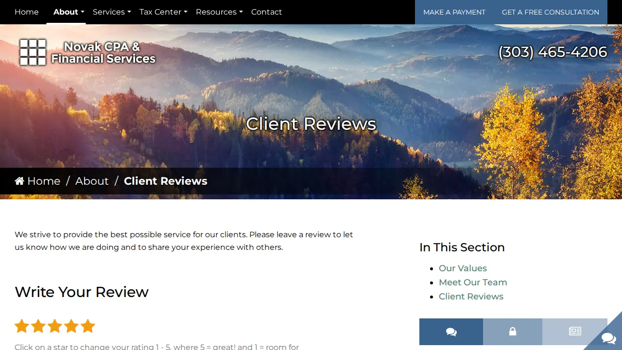 Novak CPA & Financial Services, LLC page
