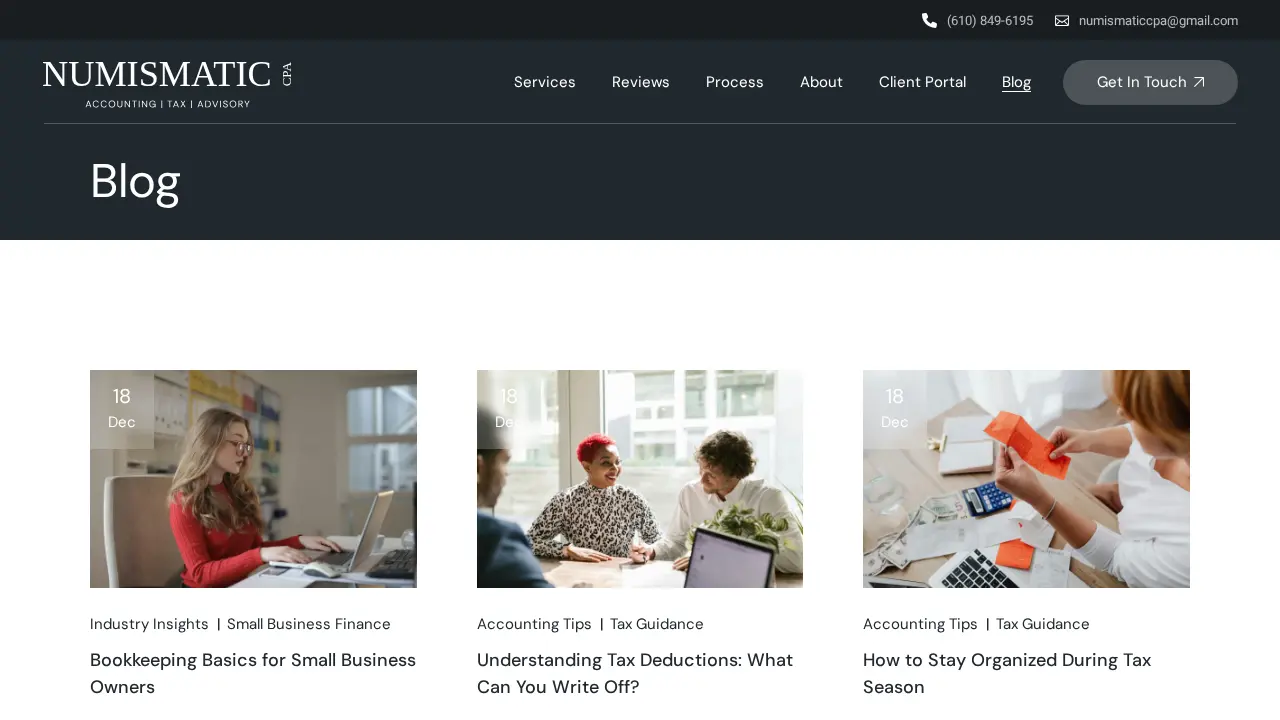 Numismatic Accounting & Consulting page