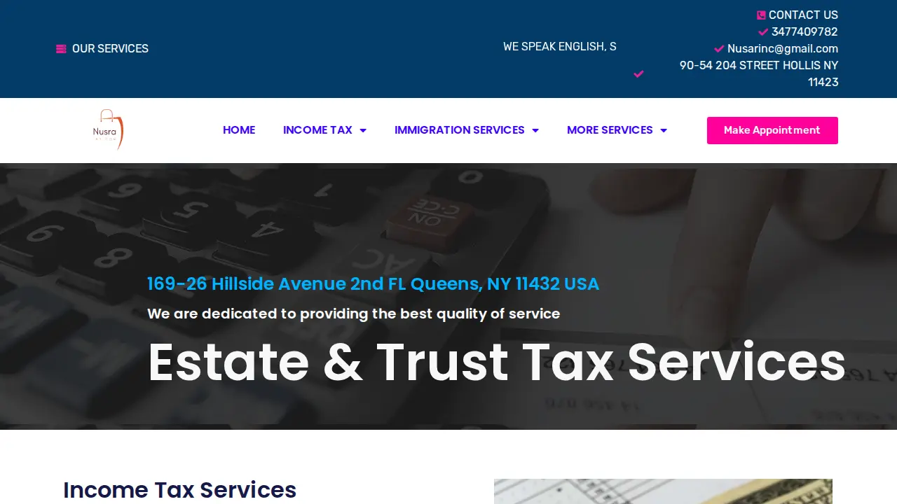 Nusra Tax And Notary page