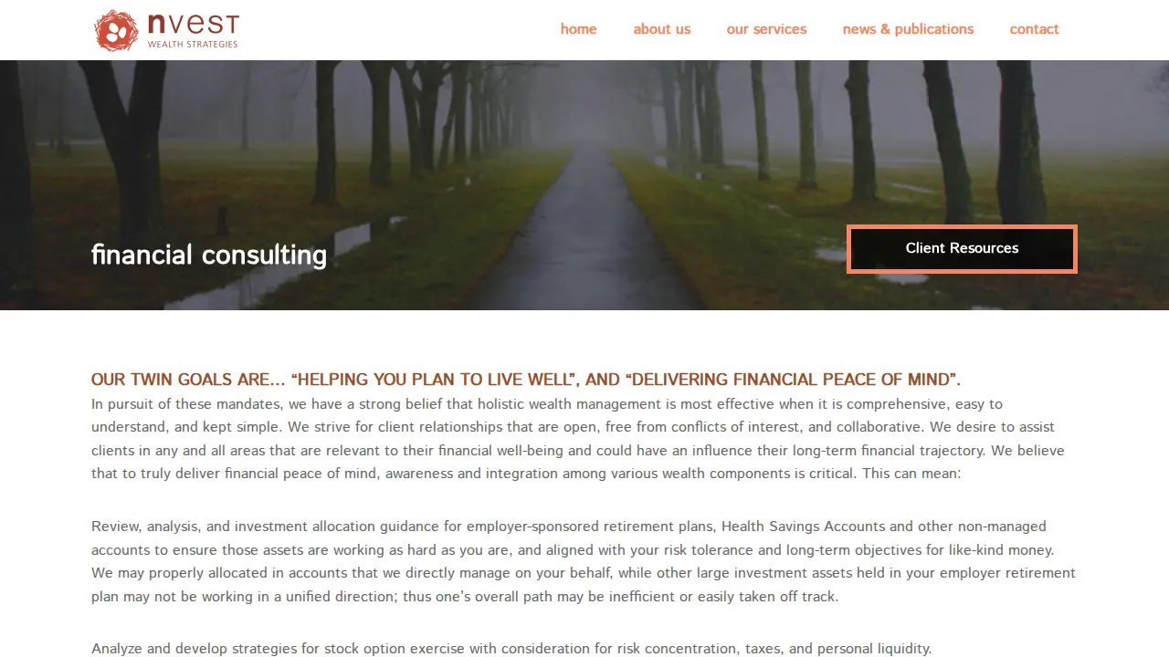 Nvest Wealth Strategies, Inc. page