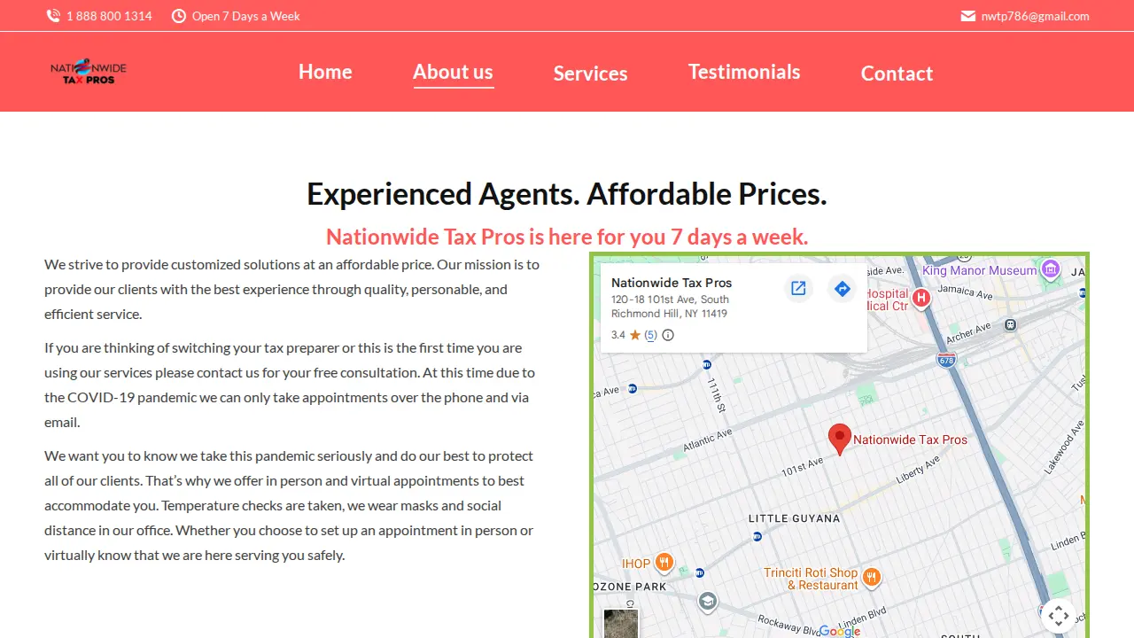 Nationwide Tax Pros page