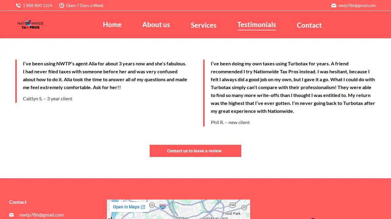 Nationwide Tax Pros page