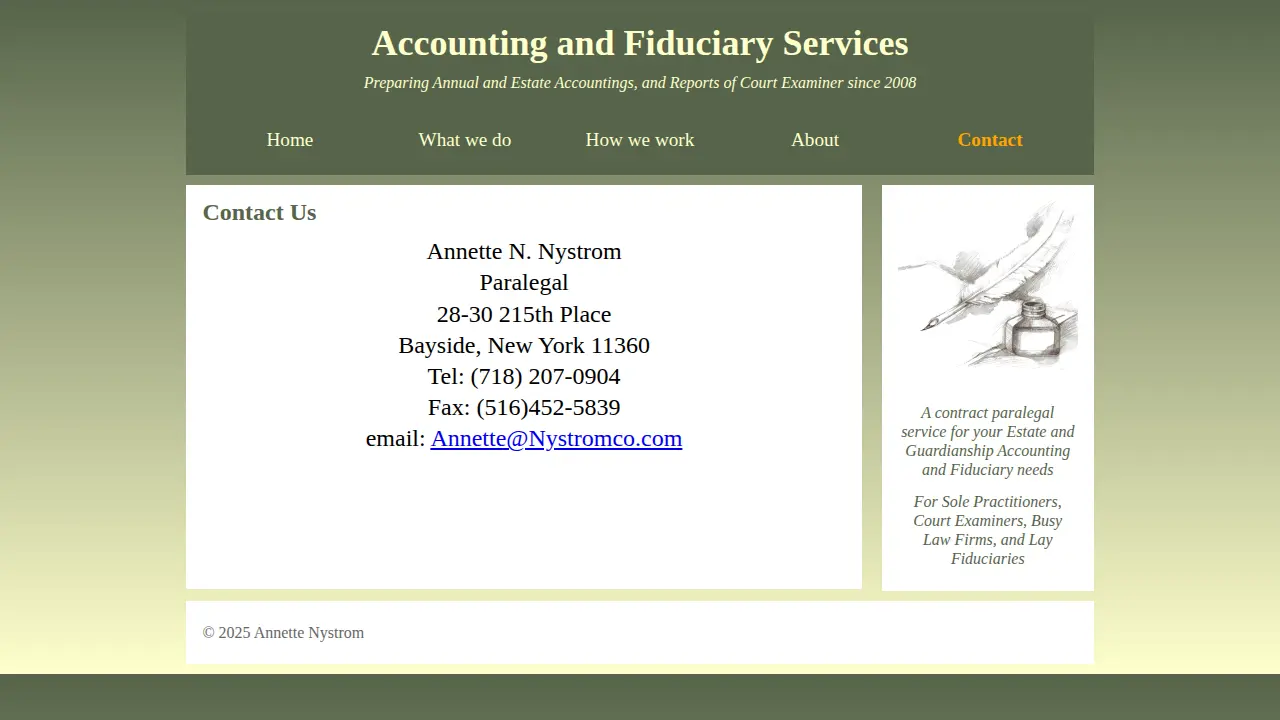 Accounting & Fiduciary Services page