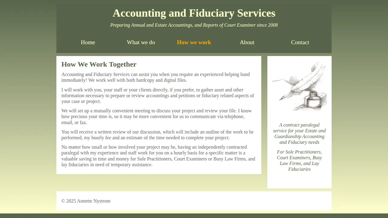 Accounting & Fiduciary Services page