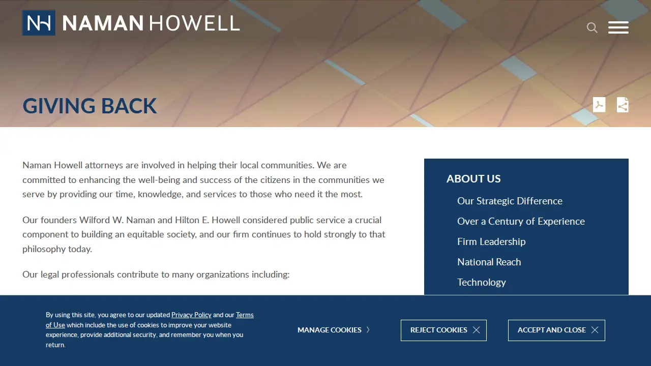 Naman, Howell, Smith & Lee, PLLC page
