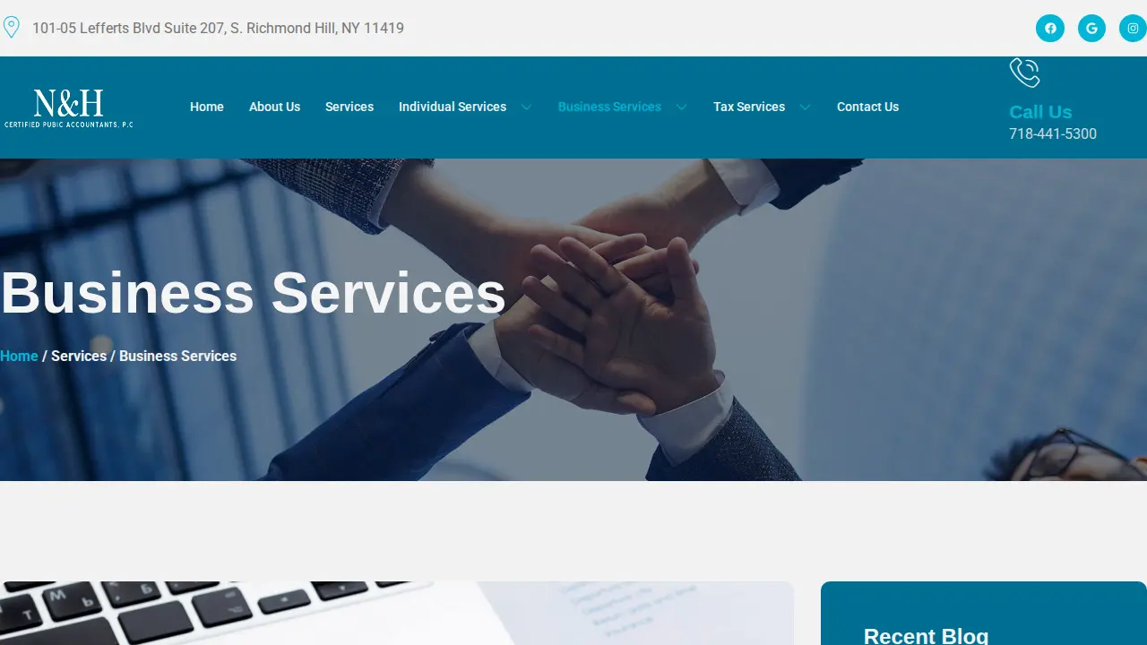 N and H Certified Public Accountants P.C. page