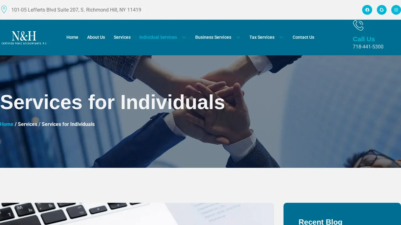 N and H Certified Public Accountants P.C. page