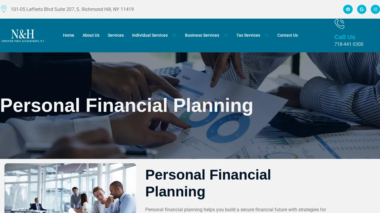 N and H Certified Public Accountants P.C. page