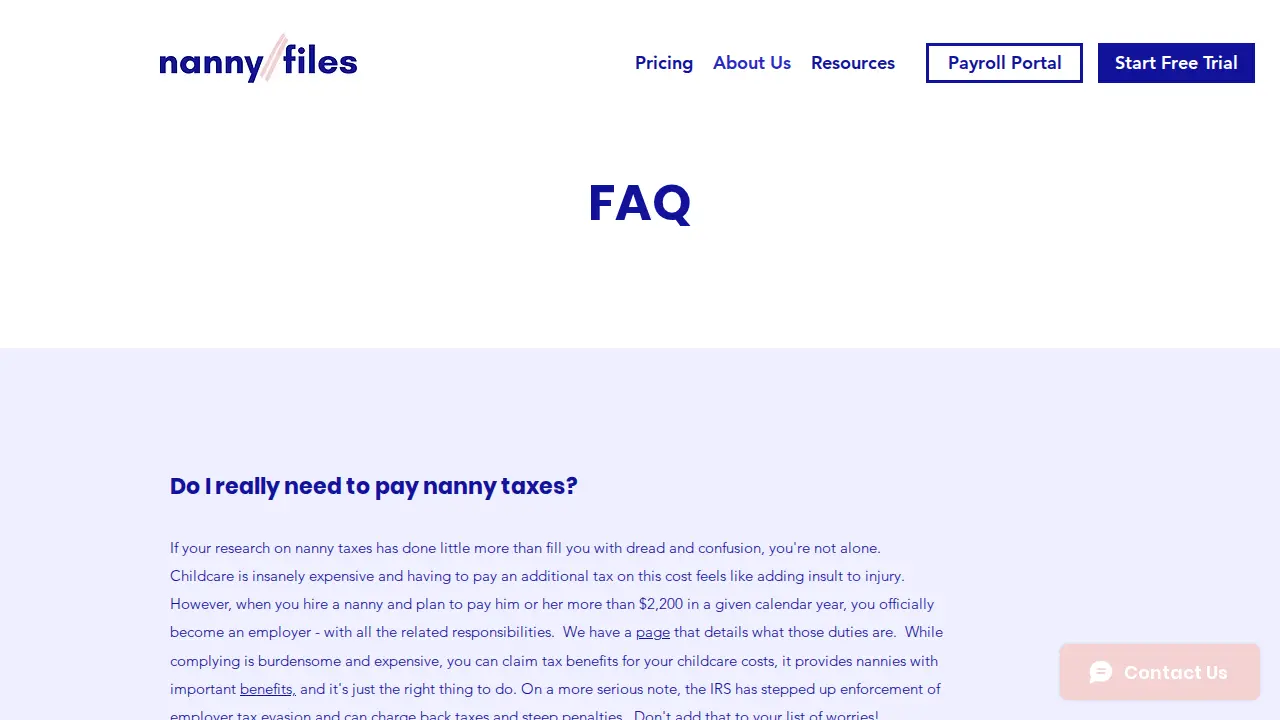 Nanny Files page