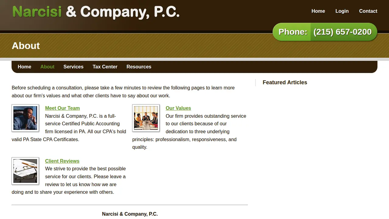 Narcisi & Company, P.C. page