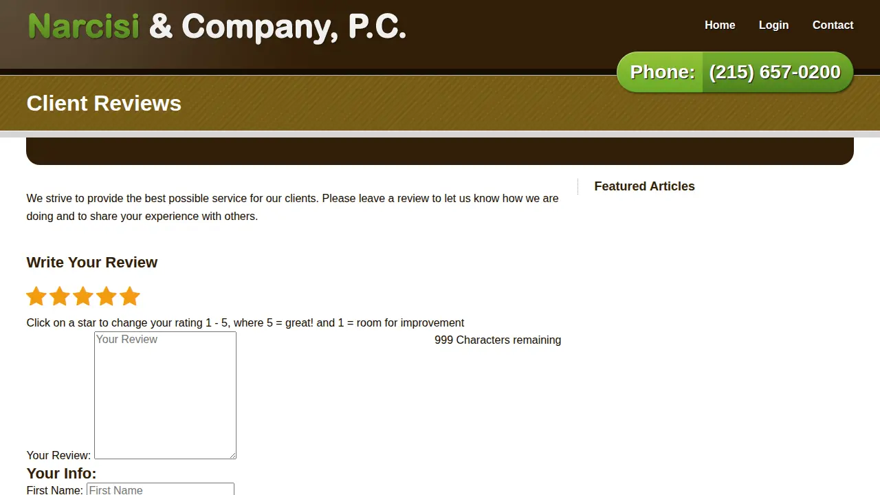 Narcisi & Company, P.C. page