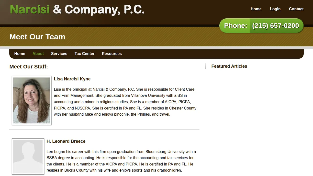 Narcisi & Company, P.C. page