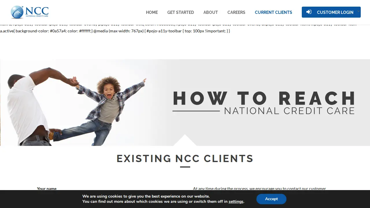 National Credit Care page
