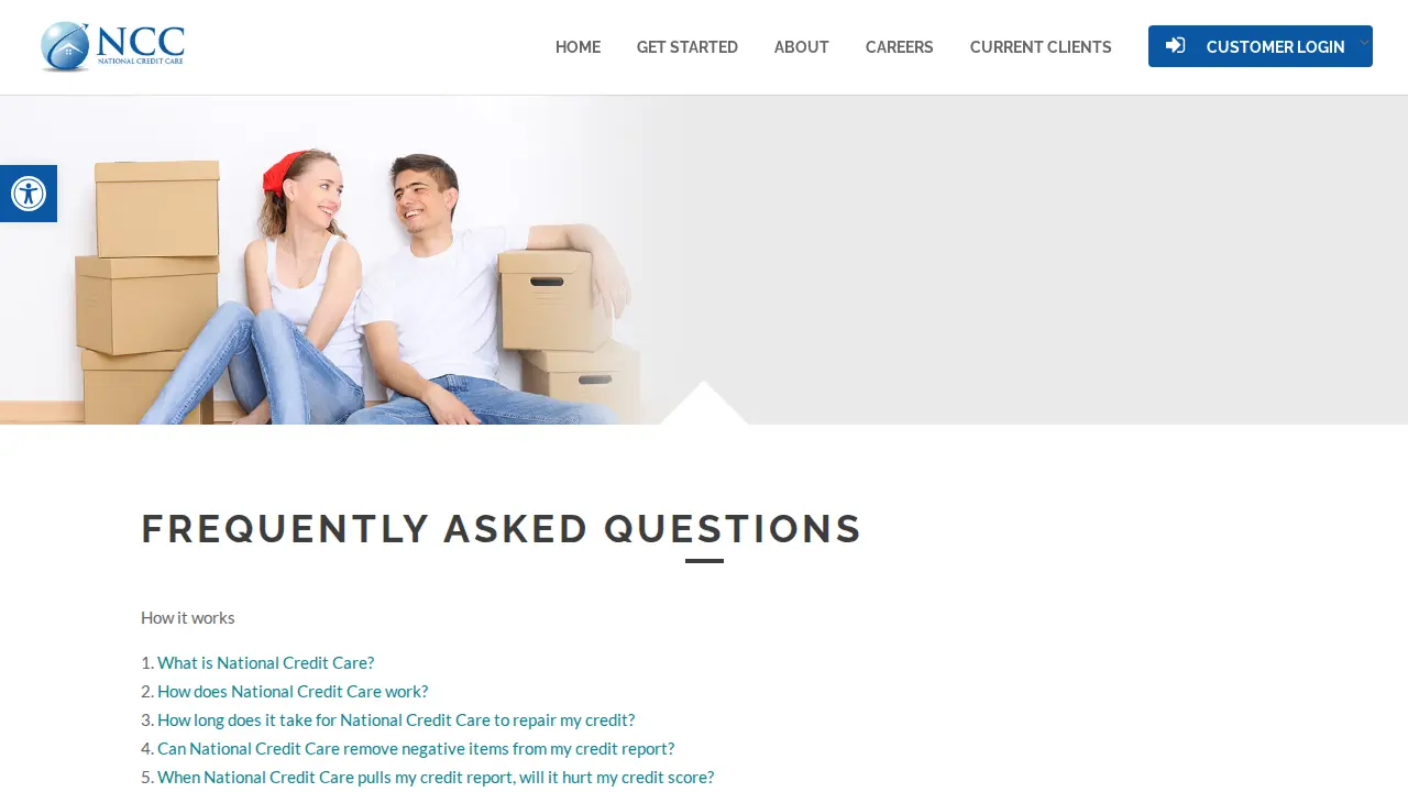 National Credit Care page