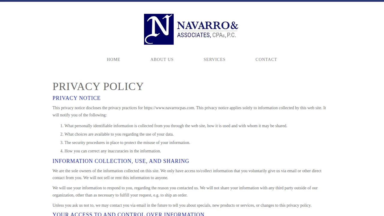 Navarro & Associates, CPAs, P.C. page