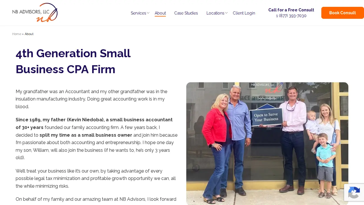NB Advisors Small Business Accountant page