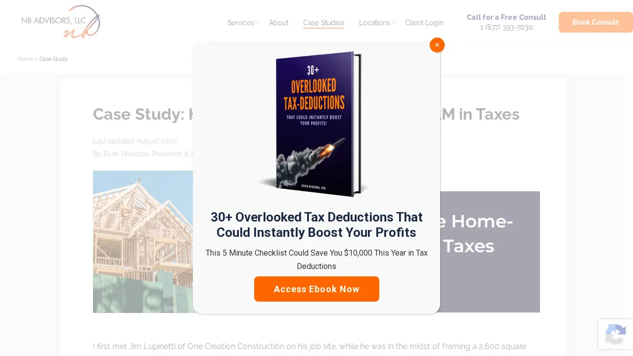 NB Advisors Small Business Accountant page