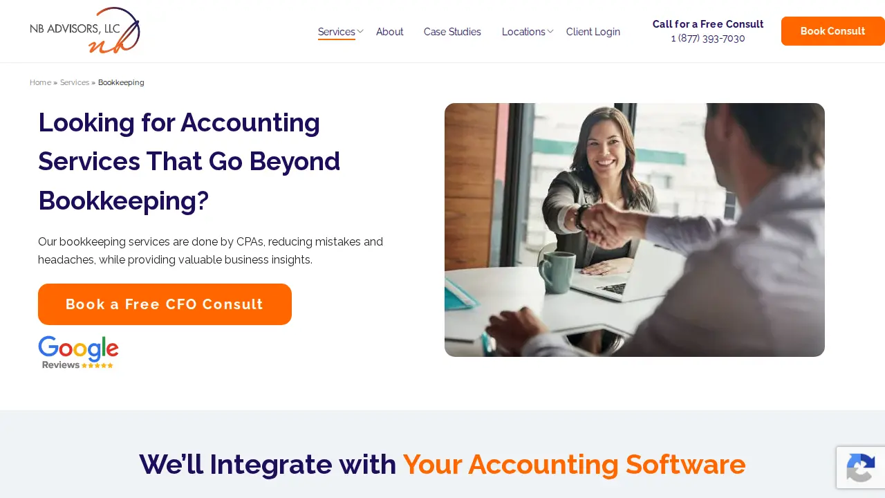 NB Advisors Small Business Accountant page