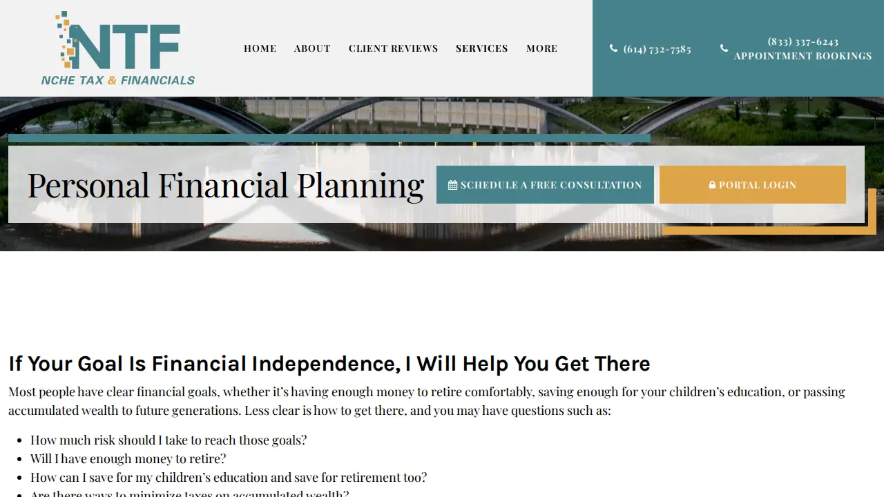 Nche Tax & Financials page