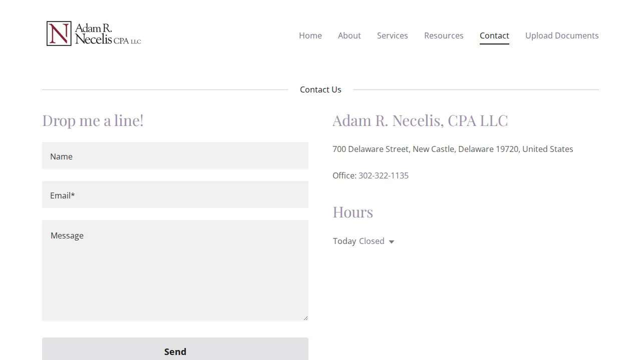 Adam R. Necelis CPA LLC page