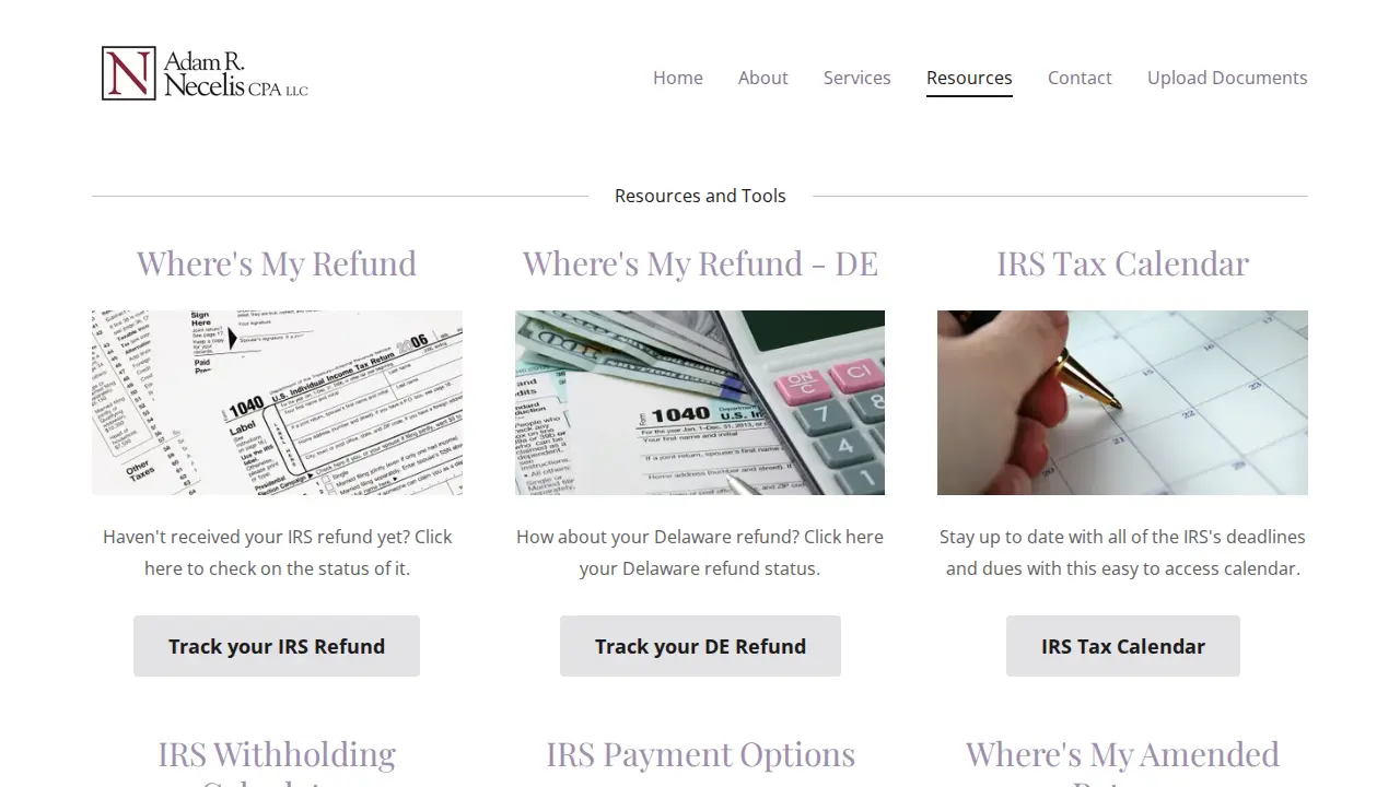 Adam R. Necelis CPA LLC page