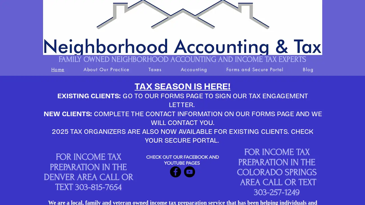 Neighborhood Accounting And Tax page