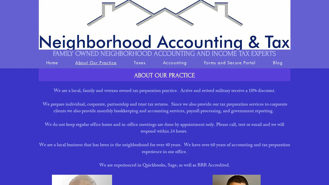 Neighborhood Accounting And Tax page