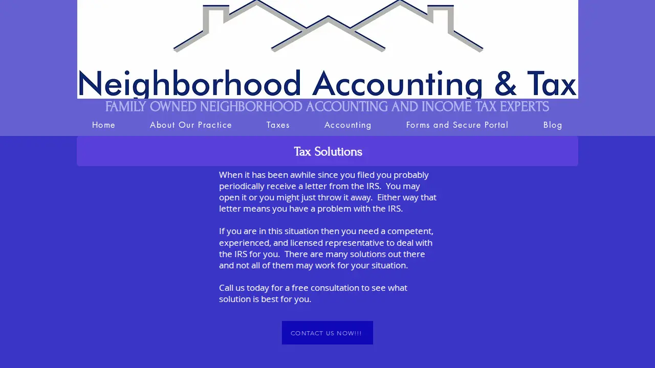 Neighborhood Accounting And Tax page
