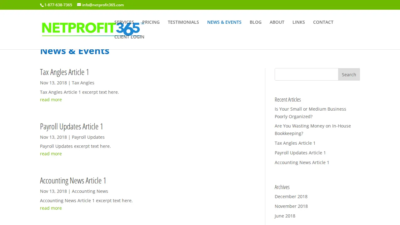 NetProfit365 Inc. page