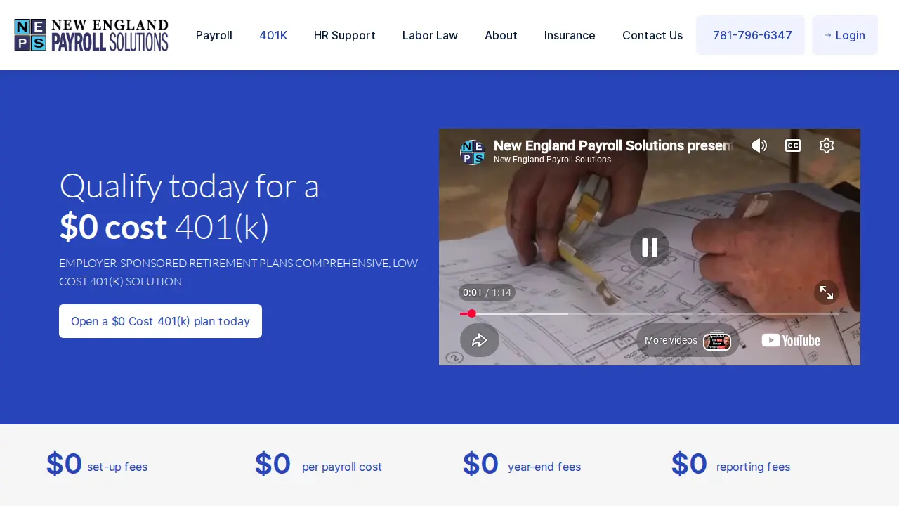 New England Payroll Solutions page