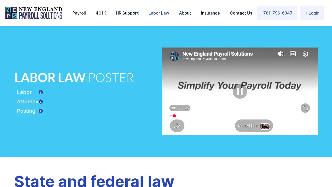 New England Payroll Solutions page