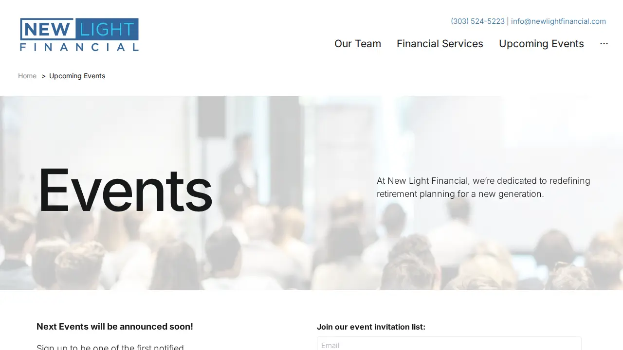 New Light Financial page