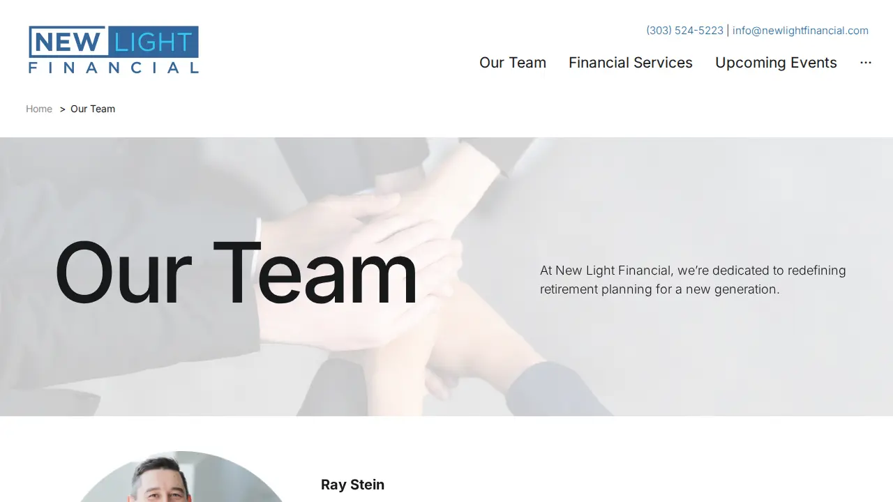 New Light Financial page