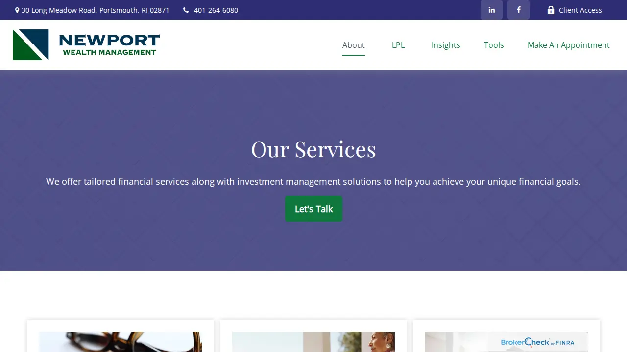 Newport Wealth Management page