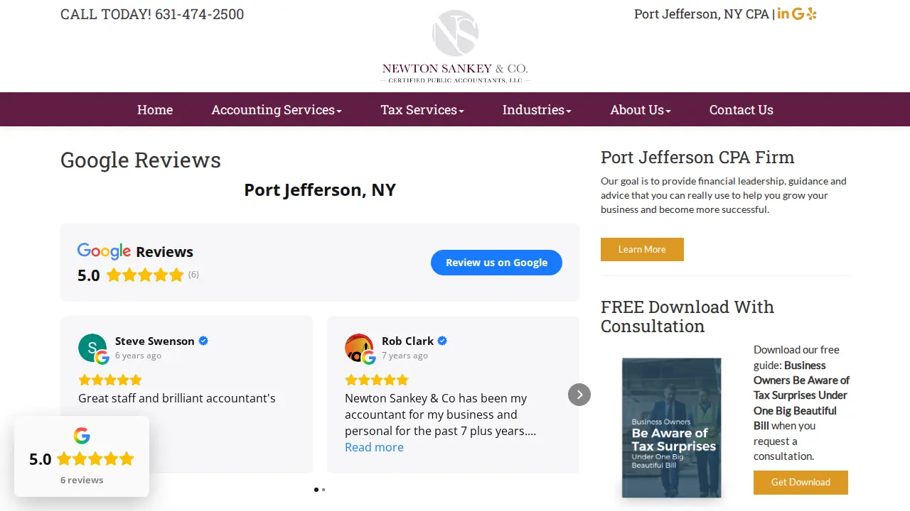 Newton Sankey & Co. page