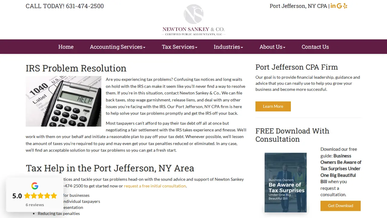 Newton Sankey & Co. page